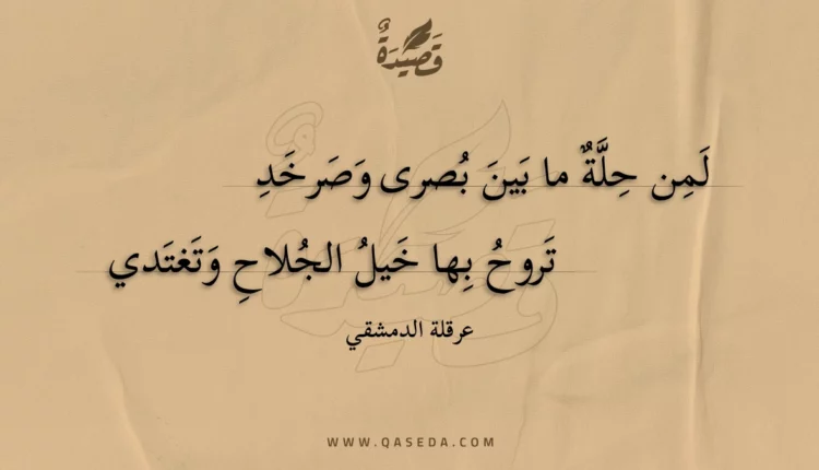 قصيدة لمن حلة ما بين بصرى وصرخد