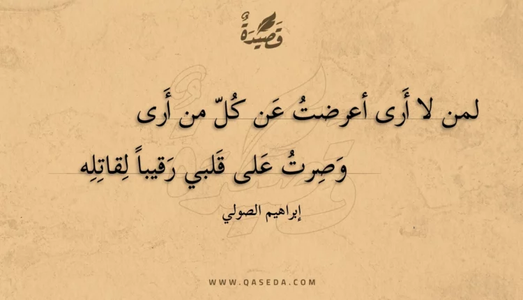 قصيدة لمن لا أرى أعرضت عن كل من أرى