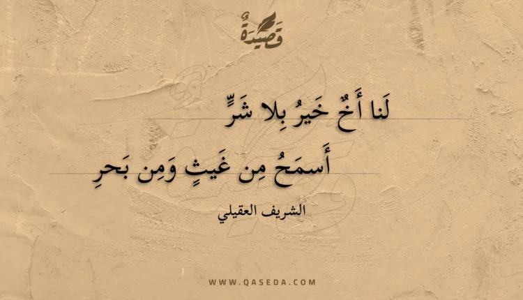 قصيدة لنا أخ خير بلا شر