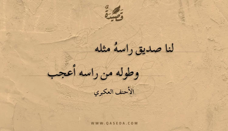 قصيدة لنا صديق راسه مثله