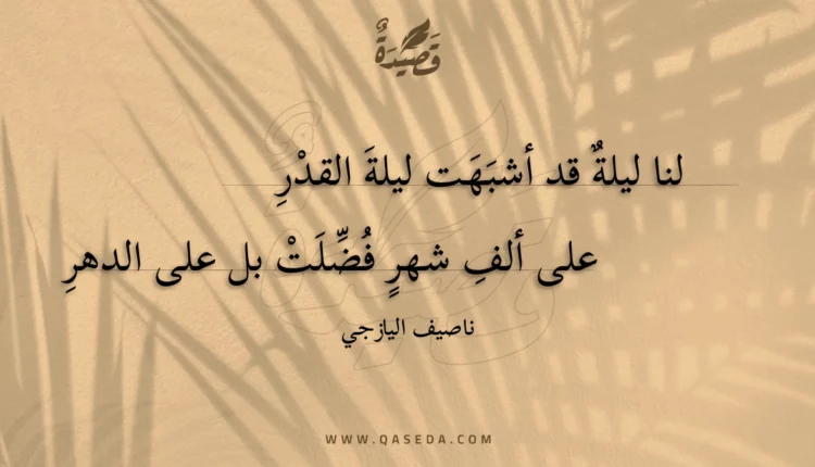 قصيدة لنا ليلة قد أشبهت ليلة القدر
