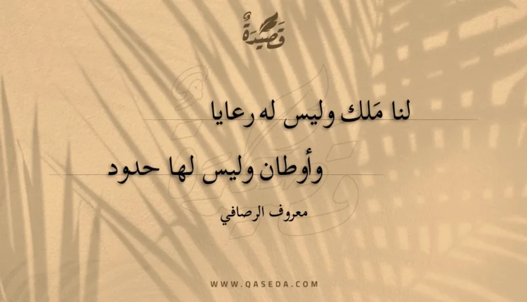قصيدة لنا ملك وليس له رعايا
