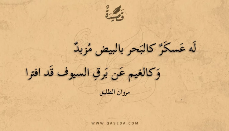 قصيدة له عسكر كالبحر بالبيض مزبد