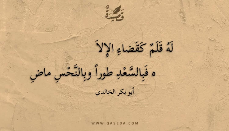 قصيدة له قلم كقضاء الإلاه