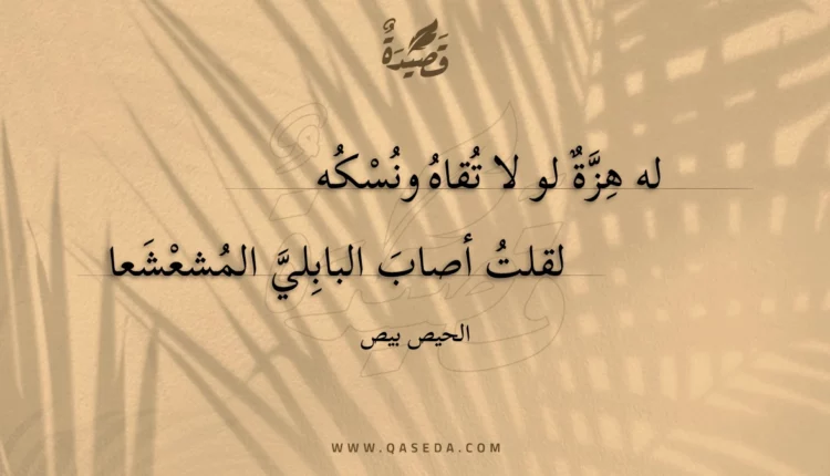 قصيدة له هزة لو لا تقاه ونسكه