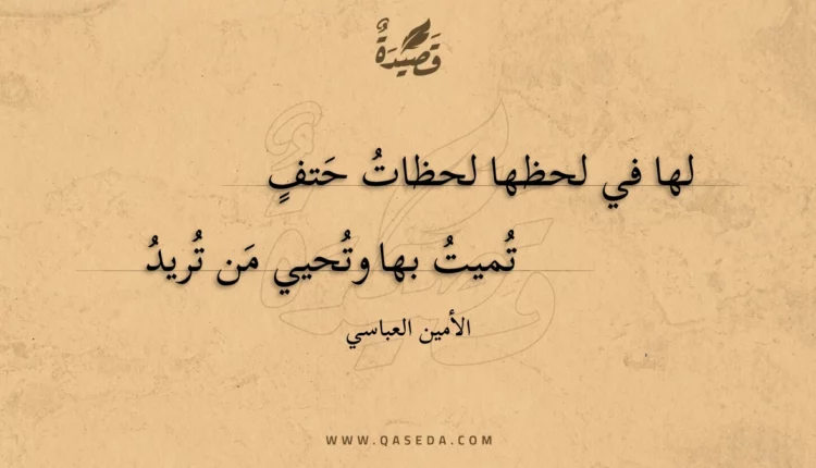 قصيدة لها في لحظها لحظات حتف