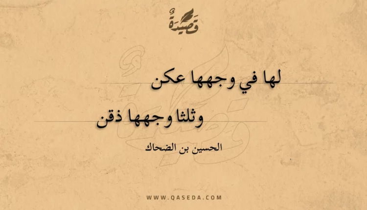 قصيدة لها في وجهها عكن
