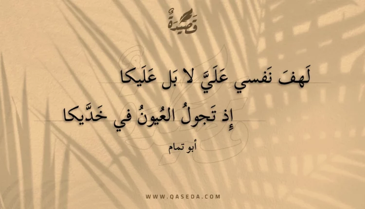قصيدة لهف نفسي علي لا بل عليكا