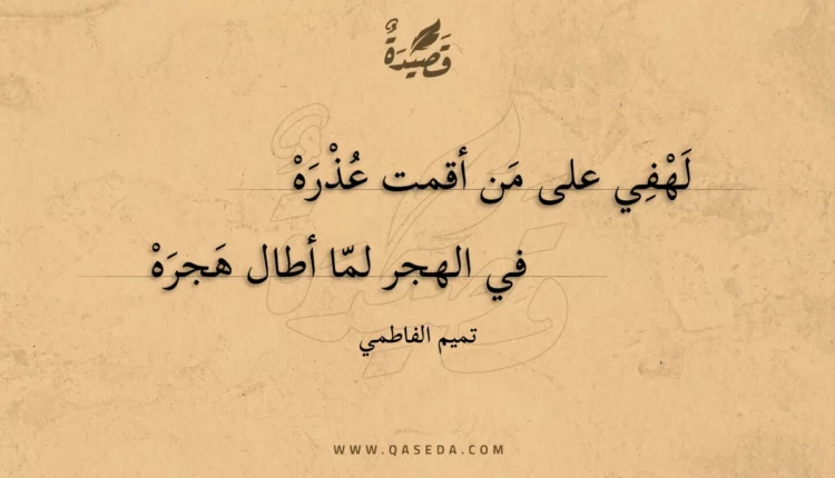 قصيدة لهفي على من أقمت عذره