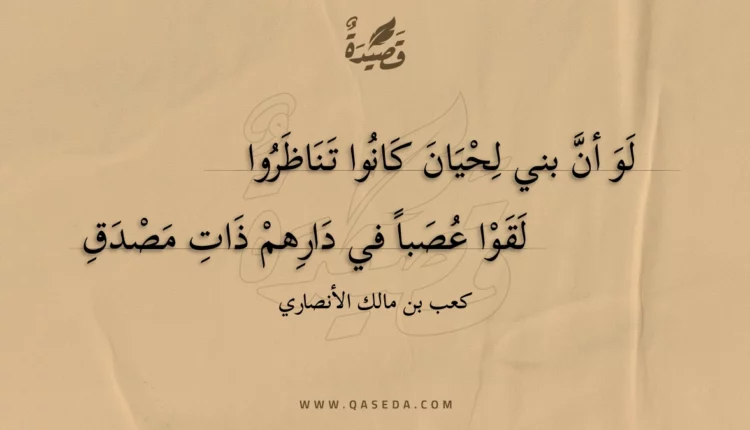 قصيدة لو أن بني لحيان كانوا تناظروا