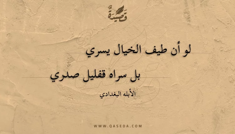 قصيدة لو أن طيف الخيال يسري