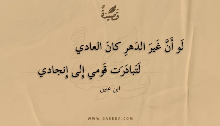قصيدة لو أن غير الدهر كان العادي