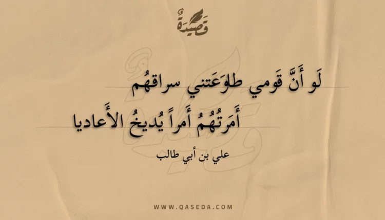 قصيدة لو أن قومي طاوعتني سراقهم