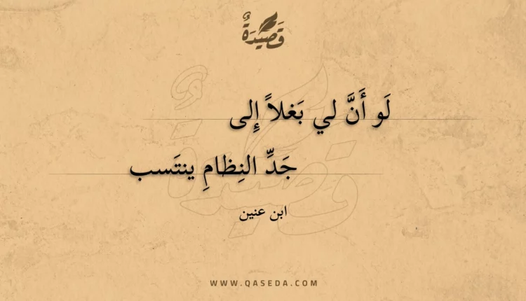 قصيدة لو أن لي بغلاً