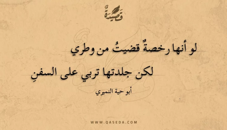 قصيدة لو أنها رخصة قضيت من وطري