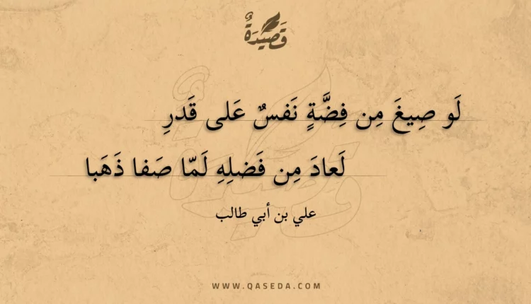 قصيدة لو صيغ من فضة نفس على قدر