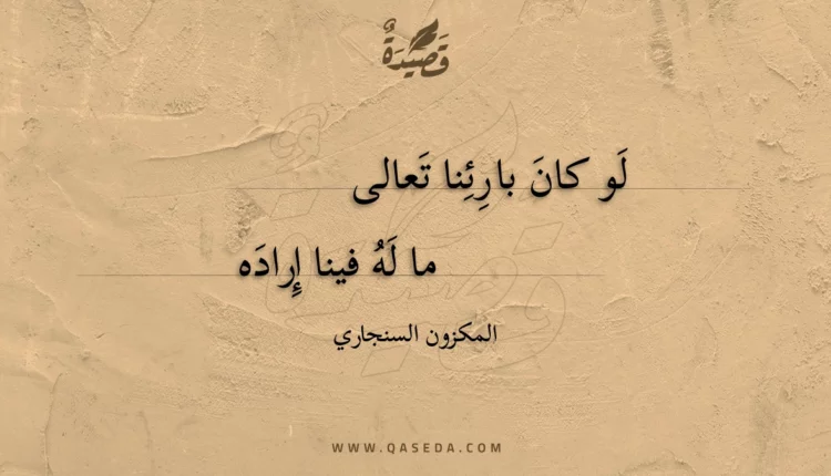 قصيدة لو كان بارئنا تعالى
