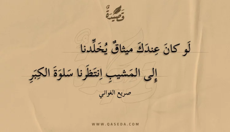 قصيدة لو كان عندك ميثاق يخلدنا