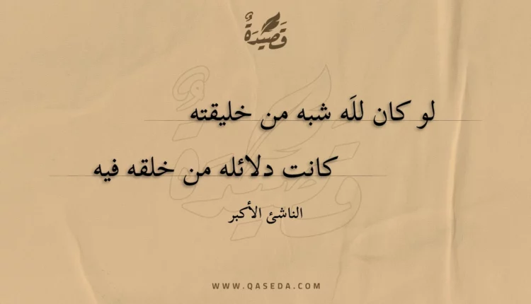 قصيدة لو كان لله شبه من خليقته