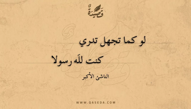 قصيدة لو كما تجهل تدري