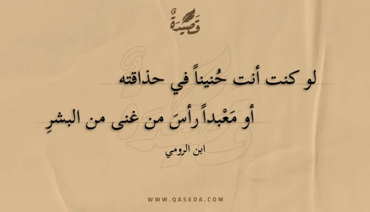 قصيدة لو كنت أنت حنينا في حذاقته