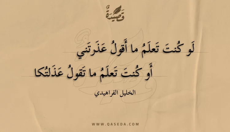 قصيدة لو كنت تعلم ما أقول عذرتني