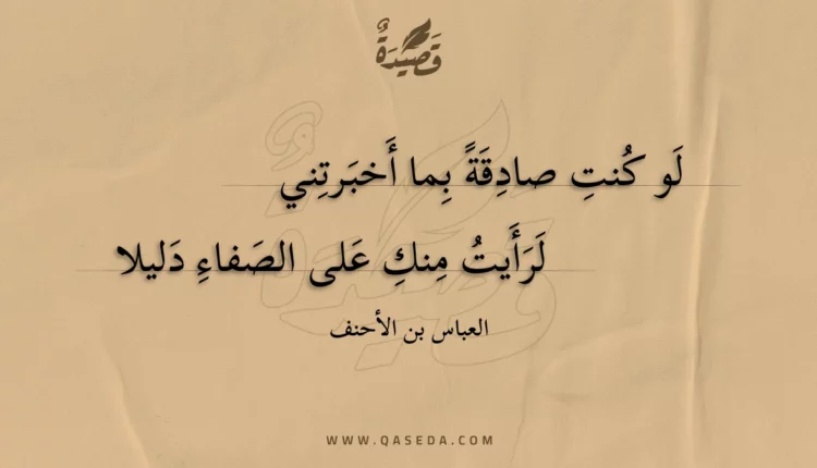 قصيدة لو كنت صادقة بما أخبرتني