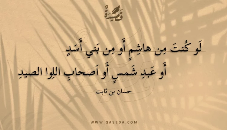 قصيدة لو كنت من هاشم أو من بني أسد