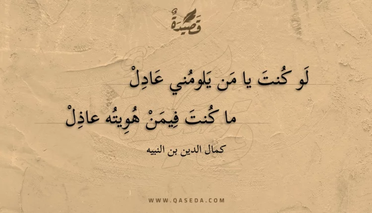 قصيدة لو كنت يا من يلومني عادل