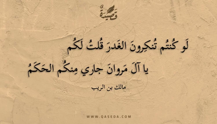قصيدة لو كنتم تنكرون الغدر قلت لكم