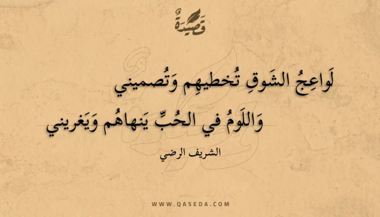 قصيدة لواعج الشوق تخطيهم وتصميني