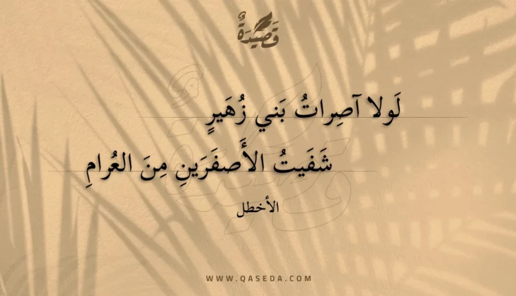 قصيدة لولا آصرات بني زهير