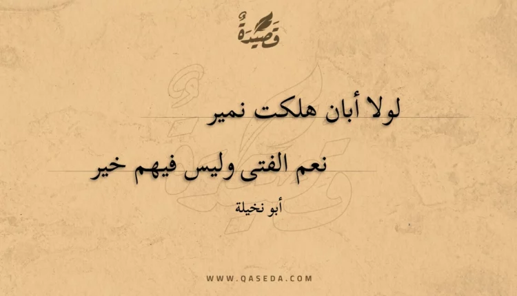 قصيدة لولا أبان هلكت نمير