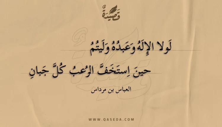 قصيدة لولا الإله وعبده وليتم