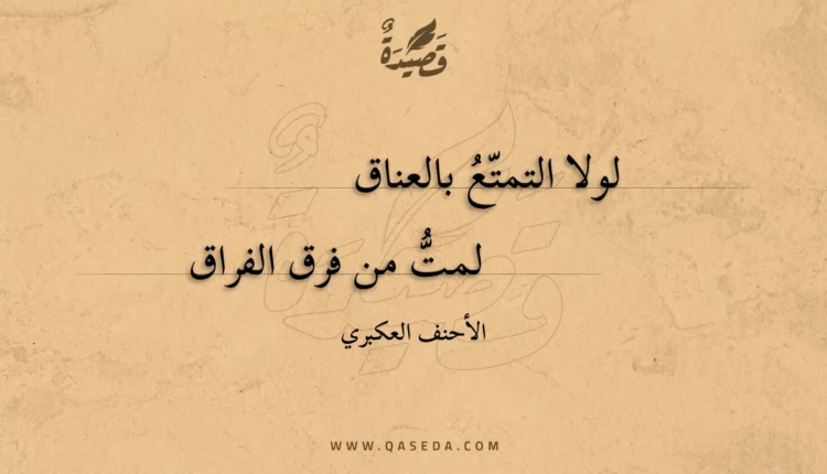 قصيدة لولا التمتع بالعناق