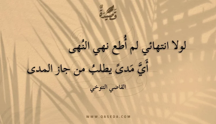 قصيدة لولا انتهائي لم أطع نهي النهى