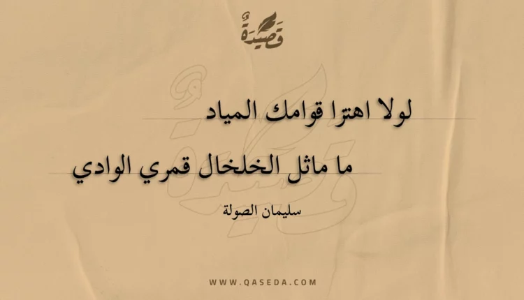 قصيدة لولا اهتزا قوامك المياد