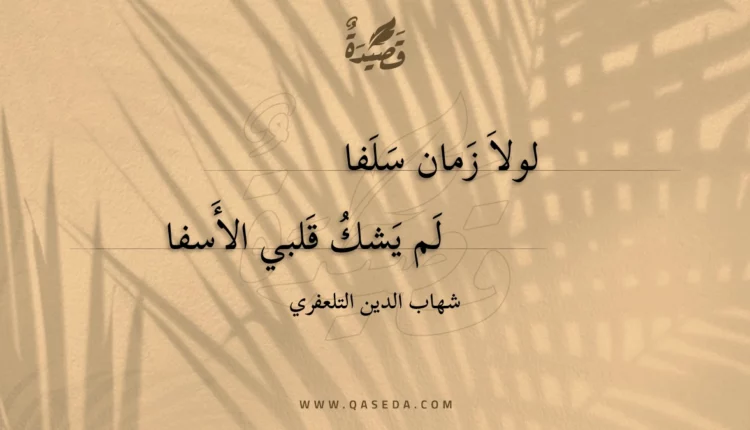 قصيدة لولا زمان سلفا