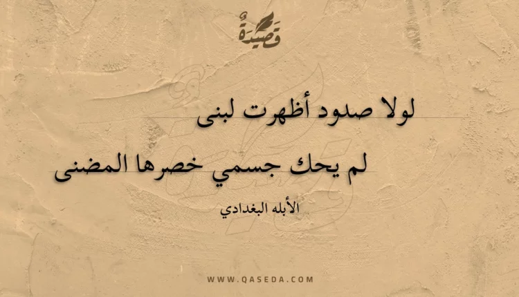 قصيدة لولا صدود أظهرت لبنى