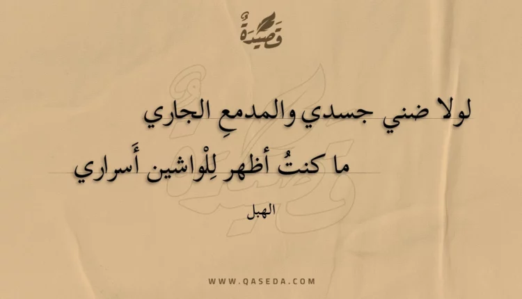 قصيدة لولا ضني جسدي والمدمع الجاري