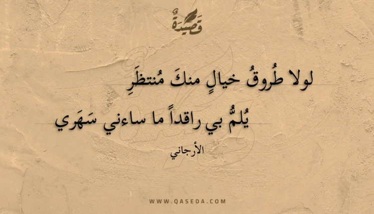 قصيدة لولا طروق خيال منك منتظر