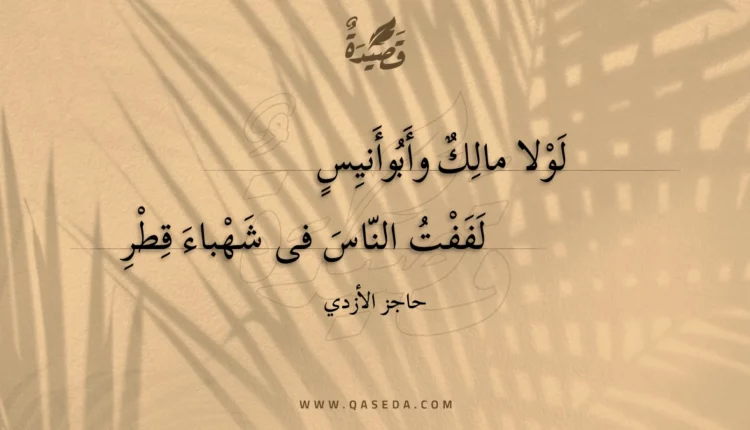 قصيدة لولا مالك وأبوأنيس