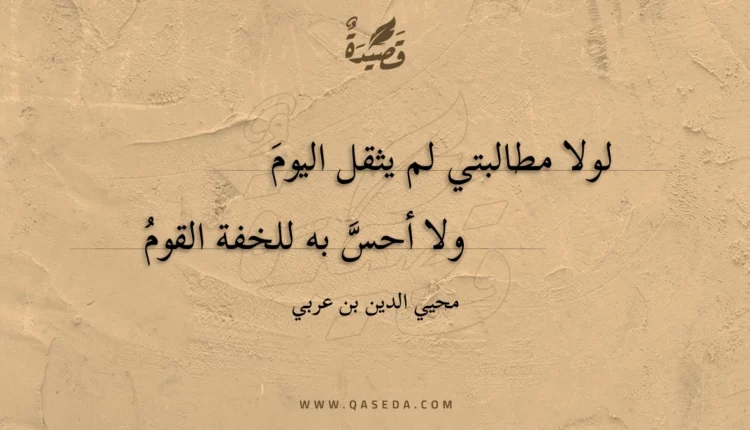 قصيدة لولا مطالبتي لم يثقل اليوم