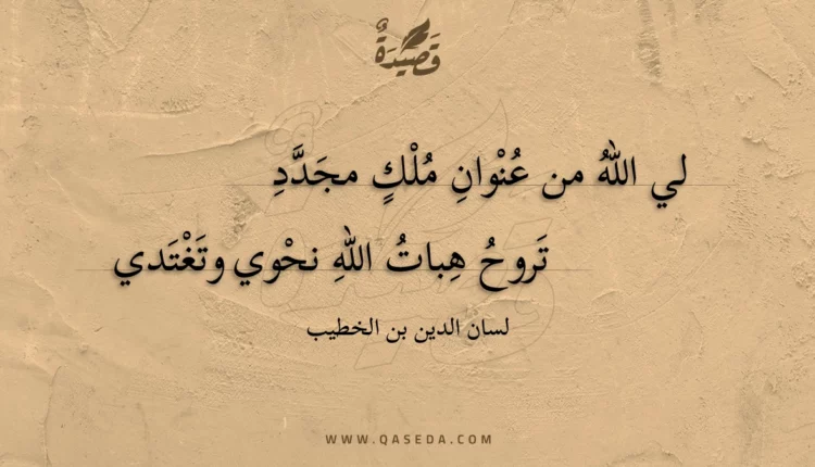 قصيدة لي الله من عنوان ملك مجدد