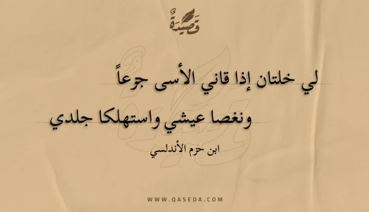 قصيدة لي خلتان إذا قاني الأسى جزعا