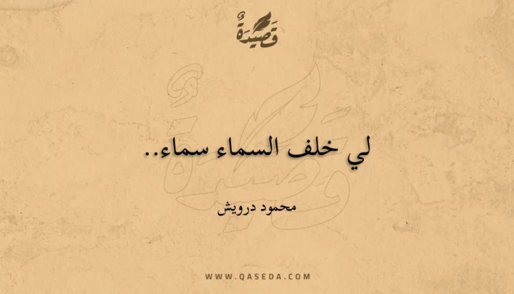 قصيدة لي خلف السماء سماء..