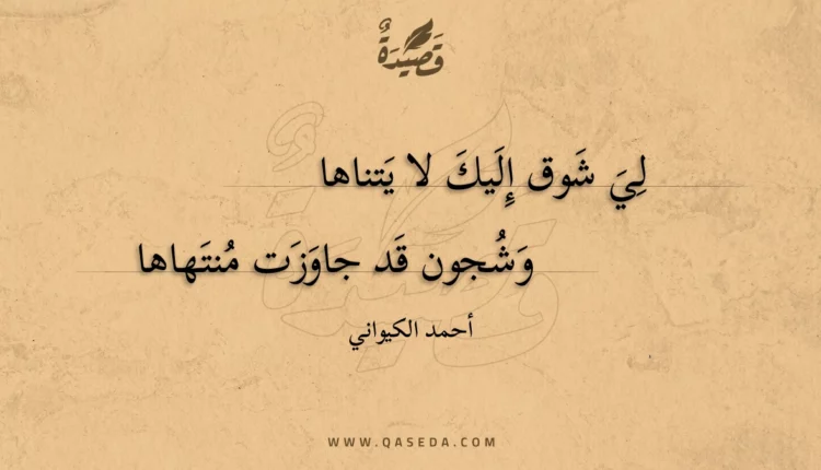 قصيدة لي شوق إليك لا يتناها