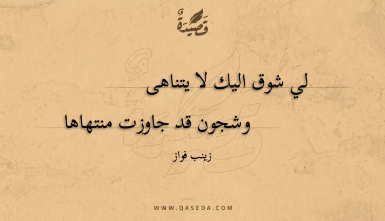قصيدة لي شوق اليك لا يتناهى
