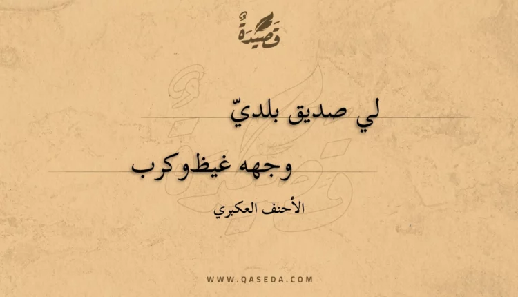 قصيدة لي صديق بلدي