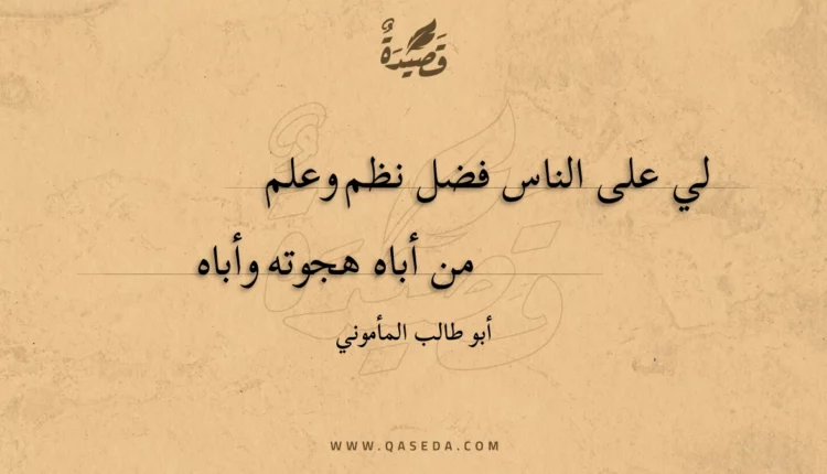 قصيدة لي على الناس فضل نظم وعلم